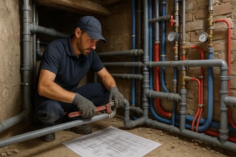 Rénovation complète du réseau plomberie (Immeuble – Marly)